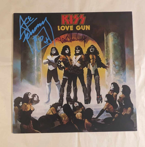PAUL STANLEY and ACE FREHLEY signed LOVE GUN LP KISSOnline Exclusive colored vinyl KISS