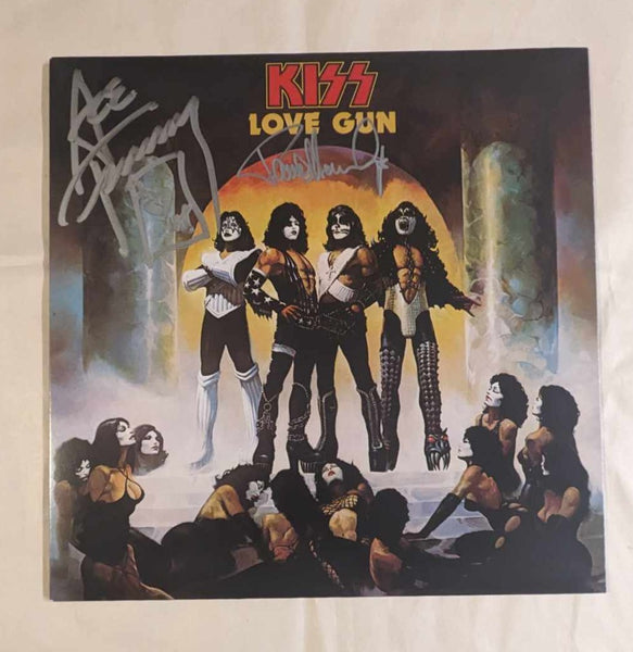PAUL STANLEY and ACE FREHLEY signed LOVE GUN LP KISSOnline Exclusive colored vinyl KISS