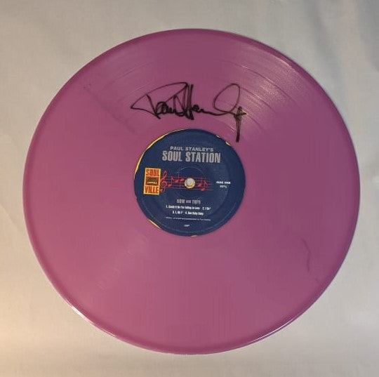 KISS PAUL STANLEY signed SOUL STATION LP Purple Vinyl Autograph