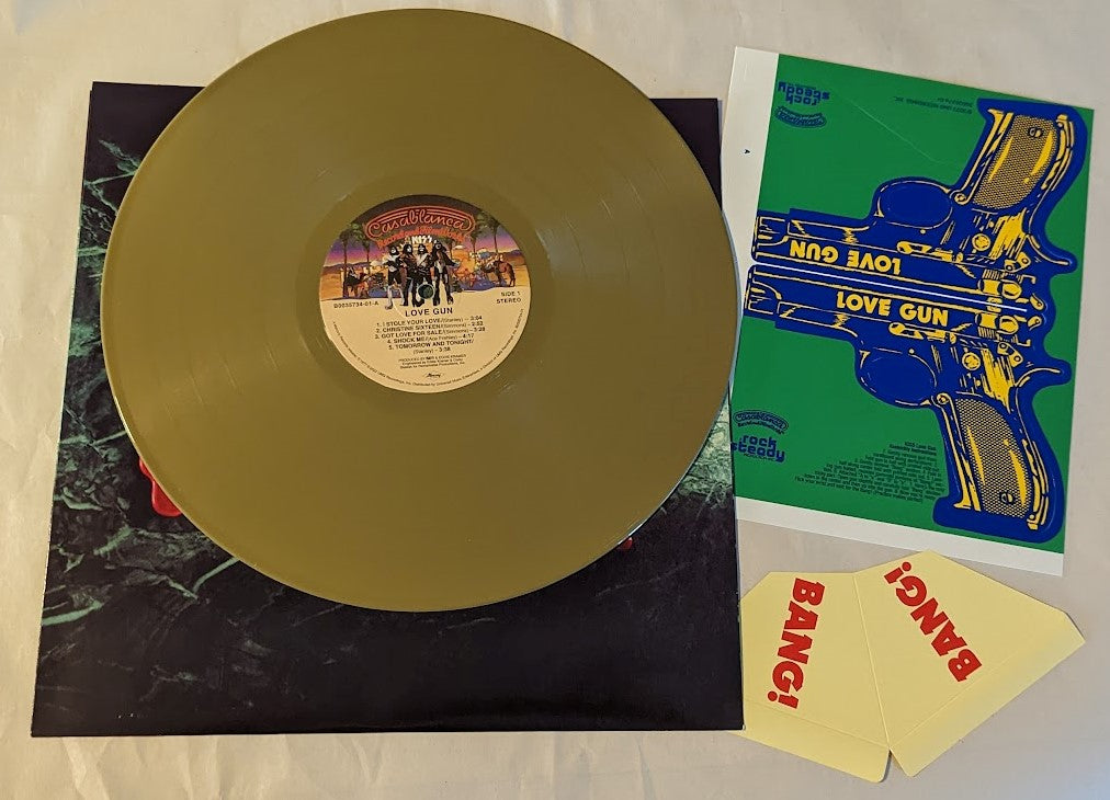 KISS　LOVE　GUN　LIMITED　EDITION ポール・スタンレー KISSONLINE KISS PAUL STANLEY PURPLE signed LOVE GUN LP KOL EX