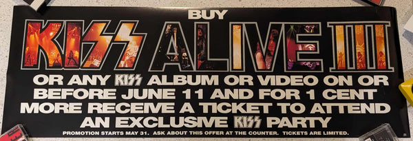 KISS Eric Singer Personally Owned 1993 ALIVE III In-Store Promo Promotional  Poster