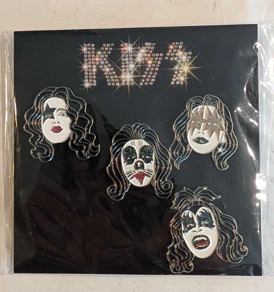 KISS Debut LP SET OF 4 BUTTONS KISSOnline Exclusive New Sealed