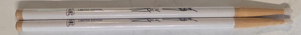 ERIC CARR Set of 2 SIGNATURE WHITE DRUMSTICKS  KISS