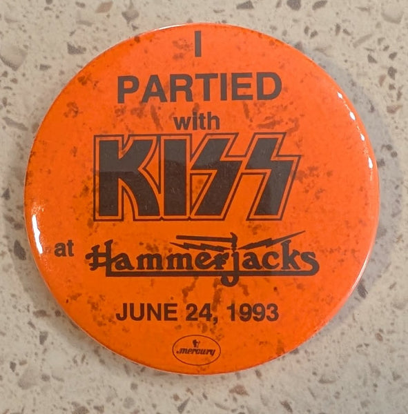 KISS Eric Singer Owned ALIVE III IN-Store party Promo Promotional BUTTON PIN 6-24-1993