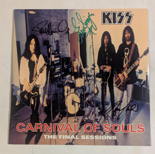 KISS CARNIVAL OF SOULS LP Signed by PAUL STANLEY BRUCE KULICK and ERIC SINGER