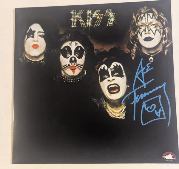 KISS ACE FREHLEY Signed DEBUT 1st  LP Autograph BLUE SIGNATURE