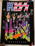 KISS KISSOnline Ex LIMITED EDITION  DESTROYER FLOCKED BLACKLIGHT POSTER US FLAG