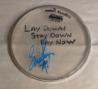 7-21-2012 VIRGINIA BEACH Eric Singer Stage-used signed drum heads KISS