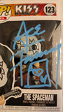 KISS ACE FREHLEY Signed FUNKO POP #123 Vinyl Figure  Blue signature SCRATCH & DENT #1