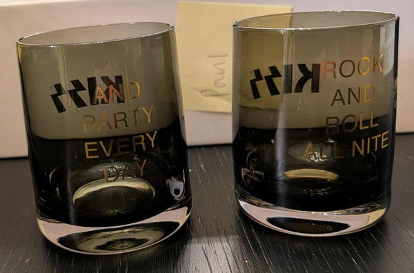 KISS Party Every Day Whiskey Glasses (Set of 2) NEW