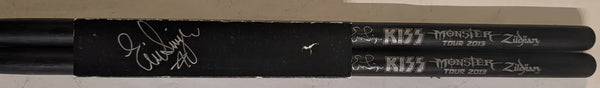 Eric Singer KISS MONSTER TOUR 2013 Signed set of 2 Drumsticks Eric Singer KISS Personal Collection