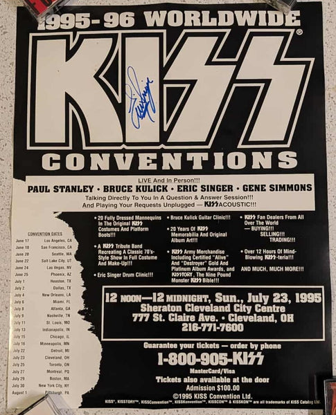 KISS Eric Singer Personally  Owned KISS CONVENTION 1995 CLEVELAND OHIO Promo Promotional  Poster