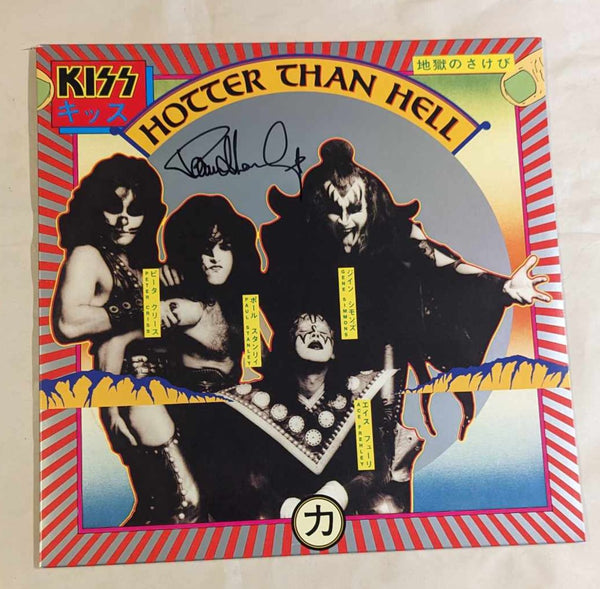 KISS PAUL STANLEY signed HOTTER THAN HELL LP Black Signature Autograph