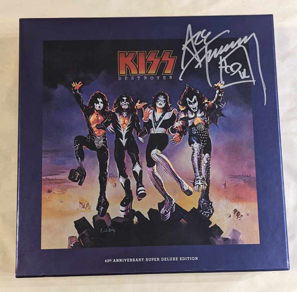 KISS ACE FREHLEY signed DESTROYER 45th  BOX SET Cover Autograph