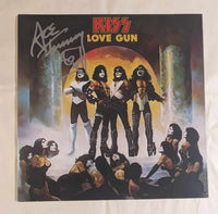 KISSONLINE KISS ACE FREHLEY signed LOVE GUN LP KOL EX colored vinyl