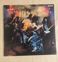 KISS ACE FREHLEY Signed KISS ALIVE LP Signed in Blue