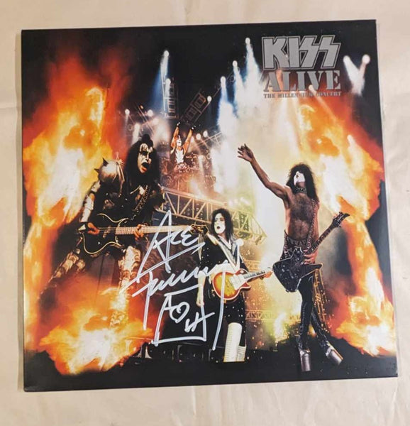 KISS ACE FREHLEY Signed MILLENNIUM/ALIVE IV LP Autograph White