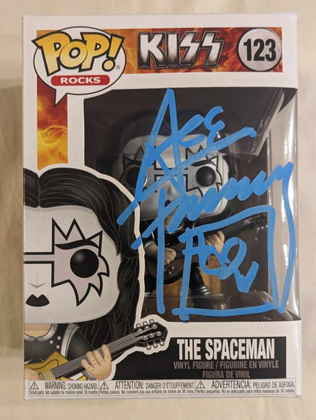 KISS ACE FREHLEY Signed FUNKO POP #123 Vinyl Figure  Blue signature