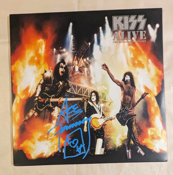 KISS ACE FREHLEY Signed MILLENNIUM/ALIVE IV LP Autograph Blue