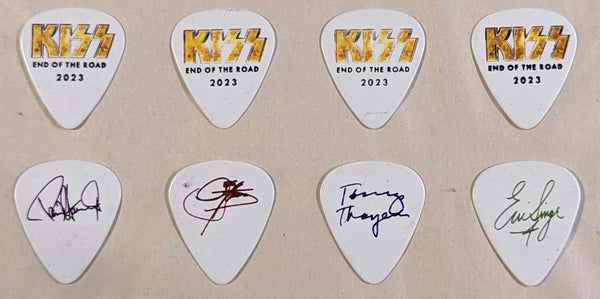 KISS 2023 End of the Road Tour GOLD LOGO COLORED SIGNATURES Guitar Picks
