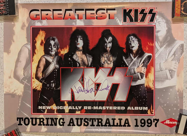 KISS 1997 GREATEST KISS Australian Promo POSTER Signed by PAUL STANLEY
