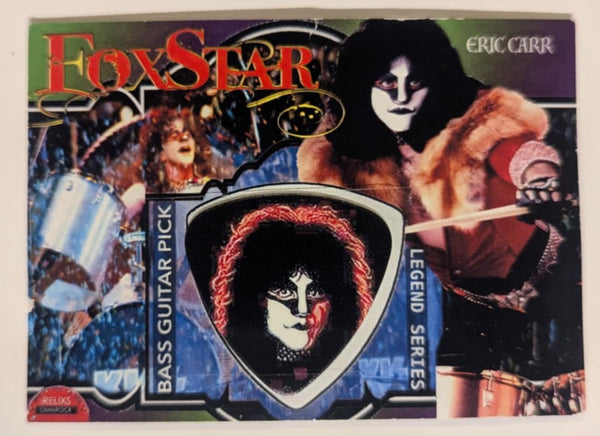 ERIC CARR  BASS Guitar Pick on a Trading Card KISS
