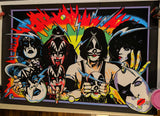 KISS KISSOnline Ex UNMASKED BLACKLIGHT FLOCKED POSTER ARTIST PROOF
