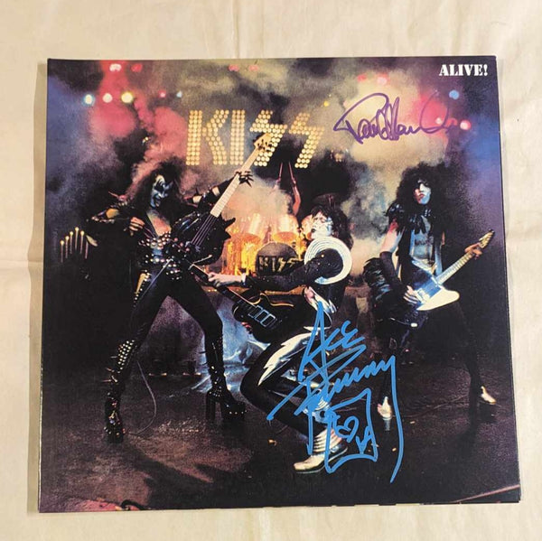 KISS PAUL STANLEY and ACE FREHLEY signed ALIVE LP