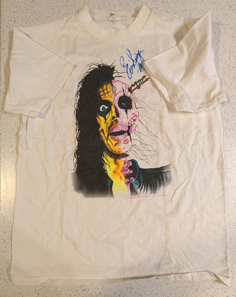 KISS Eric Singer Owned & SIGNED ALICE COOPER  1990 MAUI T-SHIRT New Unused  Personal Collection
