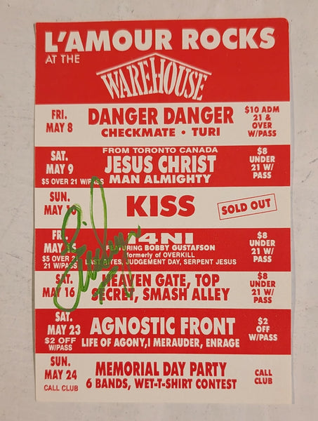 KISS Eric Singer Owned & Signed KISS REVENGE CLUB TOUR Lamours 5-10-92 Promo Card