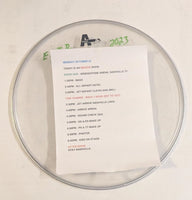 10-23-2023 NASHVILLE TN Eric Singer Signed EOTR DRUMHEAD w CALL SHEET KISS