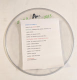 10-23-2023 NASHVILLE TN Eric Singer Signed EOTR DRUMHEAD w CALL SHEET KISS