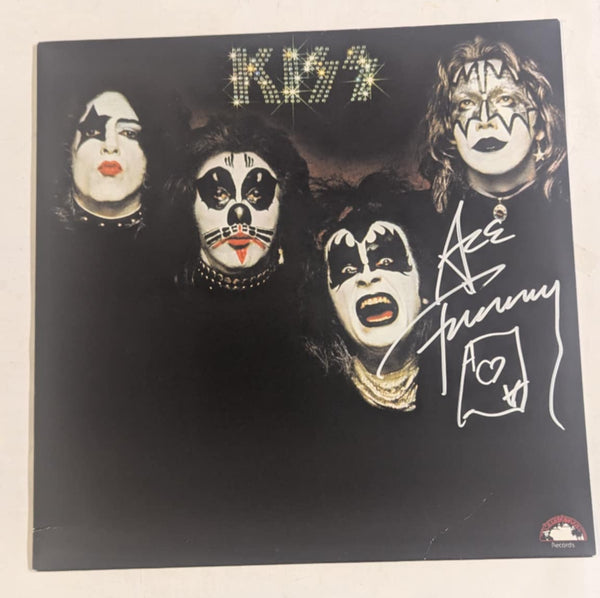 KISS ACE FREHLEY Signed DEBUT 1st  LP Autograph Signed in White Scratch and Dent