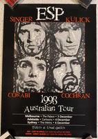 KISS Eric Singer Personally Owned 1998 ESP AUSTRALIA TOUR w BRUCE KULICK Promo Promotional  Poster