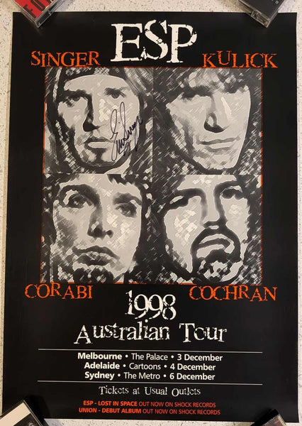 KISS Eric Singer Personally Owned 1998 ESP AUSTRALIA TOUR w BRUCE KULICK Promo Promotional  Poster
