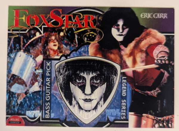 ERIC CARR  BASS Guitar Pick on a Trading Card KISS