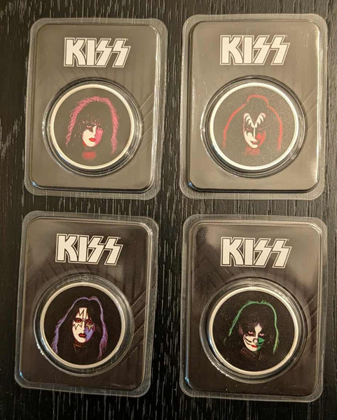 KISS SET of 4 SOLO Faces 1oz .999 Silver Coins TEP EPIC 2024