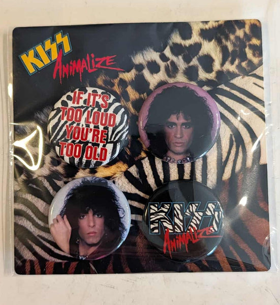 KISS ANIMALIZE SET OF 4 BUTTONS KISSOnline Exclusive New Sealed