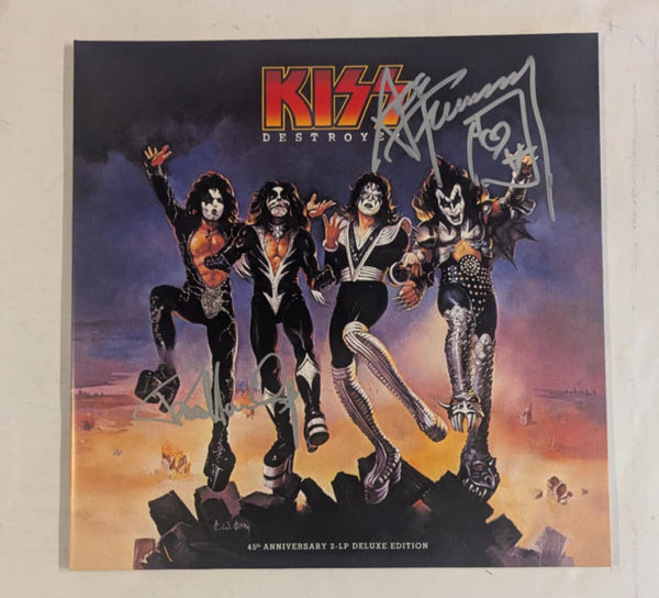 KISS PAUL STANLEY and ACE FREHLEY Signed DESTROYER 45th colored vinyl LP