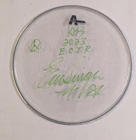 6-19-2023 KRAKOW POLAND Eric Singer Signed EOTR DRUMHEAD w SETLIST KISS