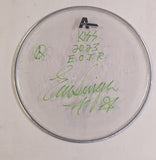 6-19-2023 KRAKOW POLAND Eric Singer Signed EOTR DRUMHEAD w SETLIST KISS