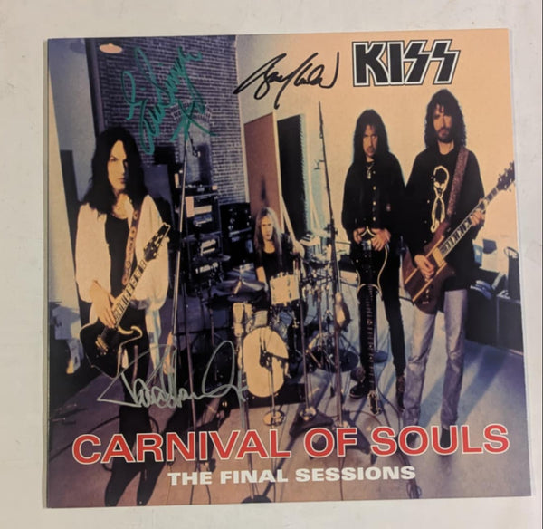 KISS CARNIVAL OF SOULS LP Signed by PAUL STANLEY BRUCE KULICK and ERIC SINGER