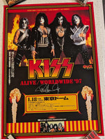 KISS 1997 JAPAN ALIVE WORLDWIDE Tour  Promo POSTER Signed by PAUL STANLEY
