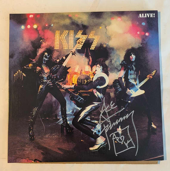 KISS ACE FREHLEY Signed KISS ALIVE LP Signed in Silver SCRATCH and DENT