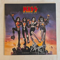 KISS ACE FREHLEY signed DESTROYER 45th Anniversary Colored LP Silver Marker