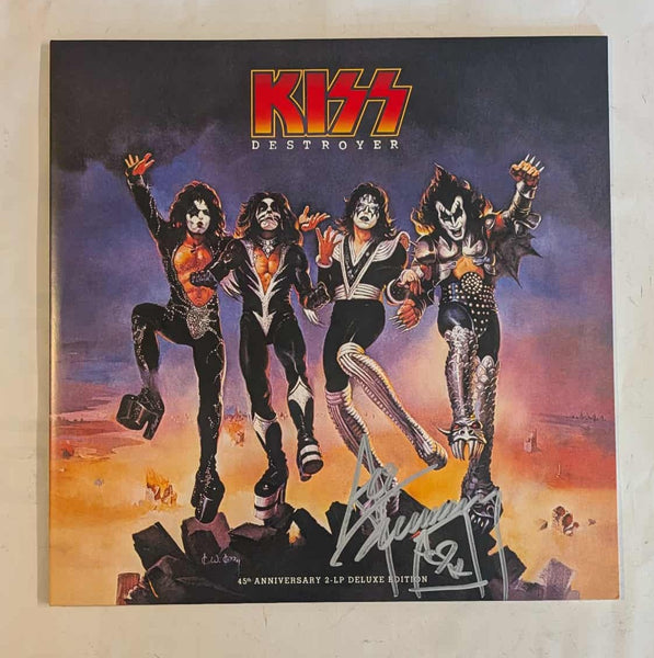 KISS ACE FREHLEY signed DESTROYER 45th Anniversary Colored LP Silver Marker