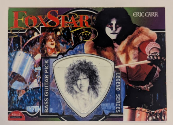 ERIC CARR  BASS Guitar Pick on a Trading Card KISS