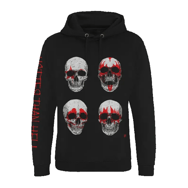 KISS Glow in the Dark Hotter Than Hell Skulls Hoodie Size L
