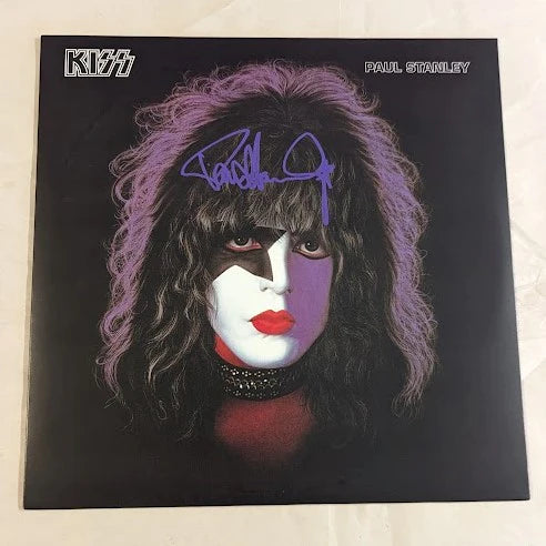 KISS PAUL STANLEY signed solo  LP Purple Paint Pen SCRATCH & DENT