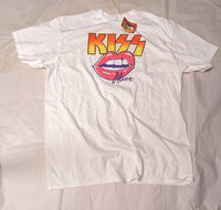 KISS ALIVE w Lips White short sleeve T-shirt L
